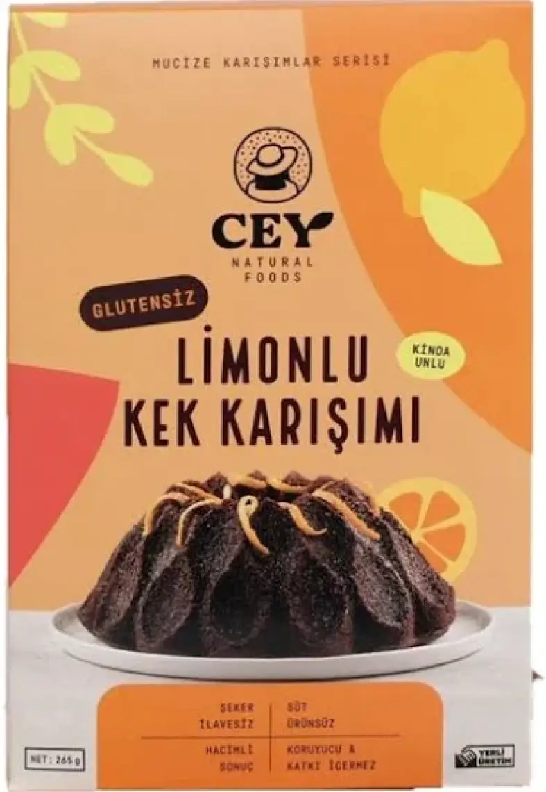 Cey Natural Kinoa Unlu Limonlu Kek Karışımı 265 gr