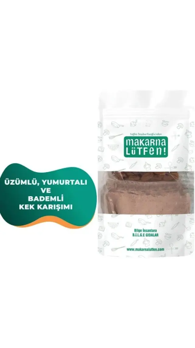 Makarna Lütfen Üzümlü Yumurtalı ve Bademli Kek Karışımı (385 gram)