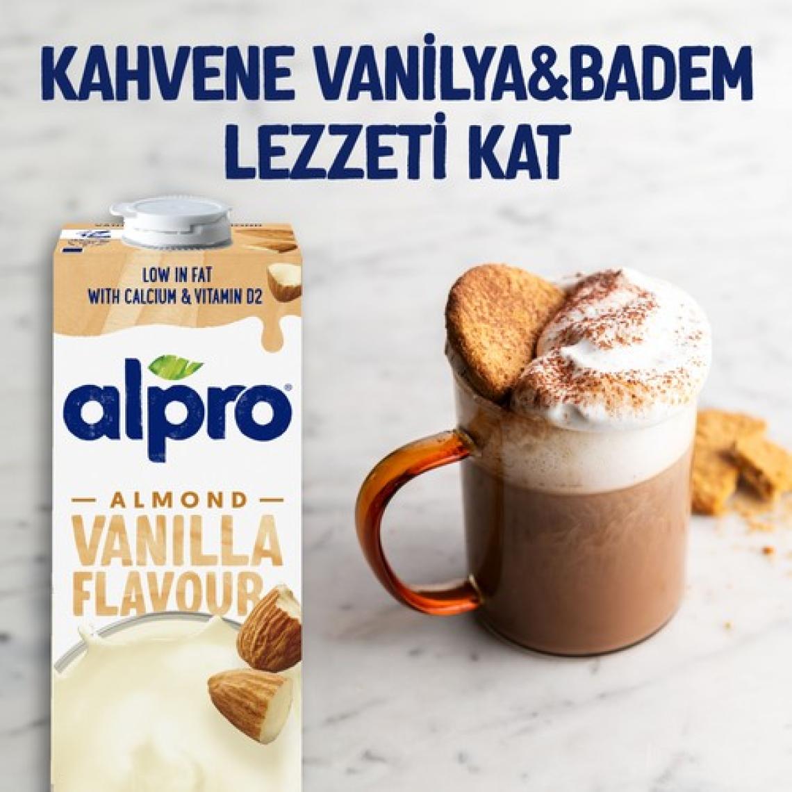 Alpro Vanilya Badem Sütü 1 L Vegan Laktozsuz Bitkisel Bazlı
