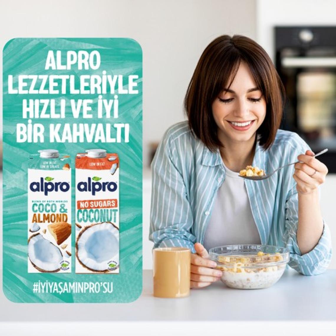 Alpro Hindistan Cevizi Badem Sütü 2x1 L Vegan Laktozsuz Bitkisel Bazlı