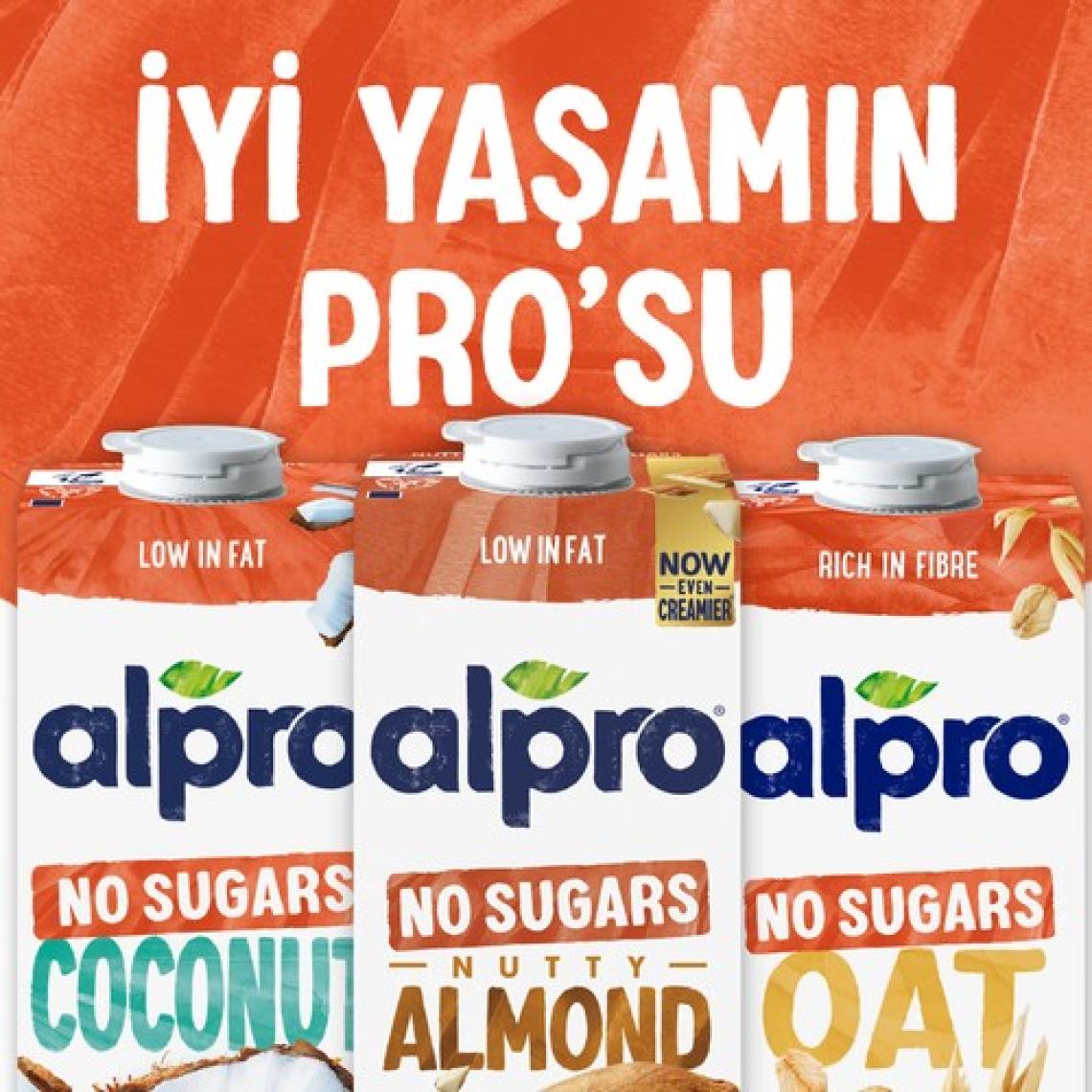 Alpro Şekersiz Badem Sütü 1 L Vegan Laktozsuz Bitkisel Bazlı