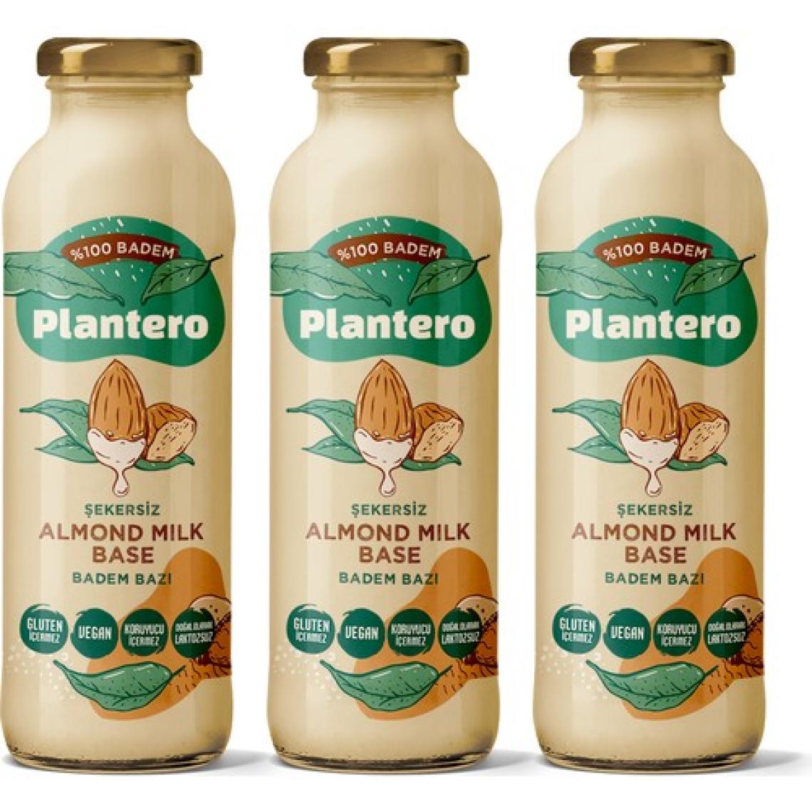 Plantero 3'lü Badem Sütü Bazı Konsantre 250 gr