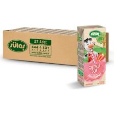 Sütaş Şeker Ilavesiz Çilekli Süt 180 ml (27 Adet)