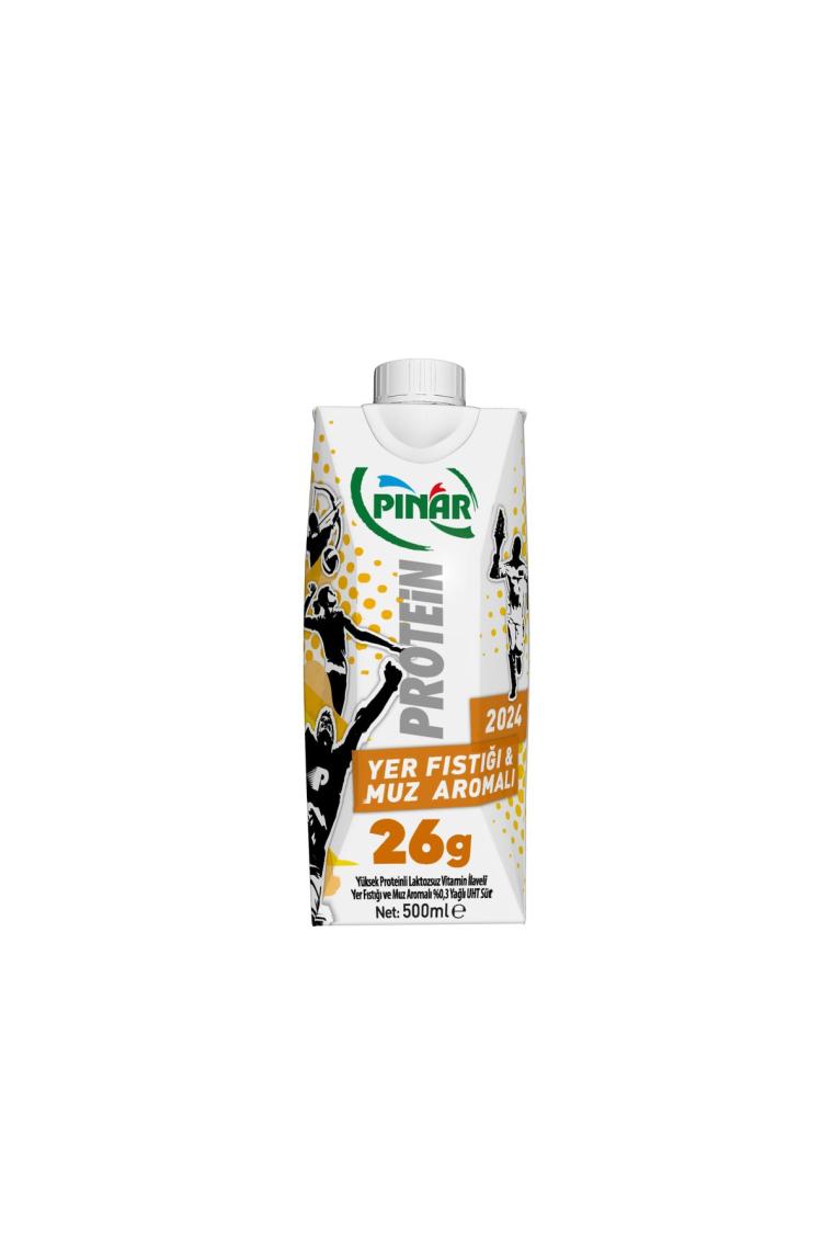 Yer Fıstıklı Ve Muz Aromalı Protein Süt 500 ml X 12 Adet