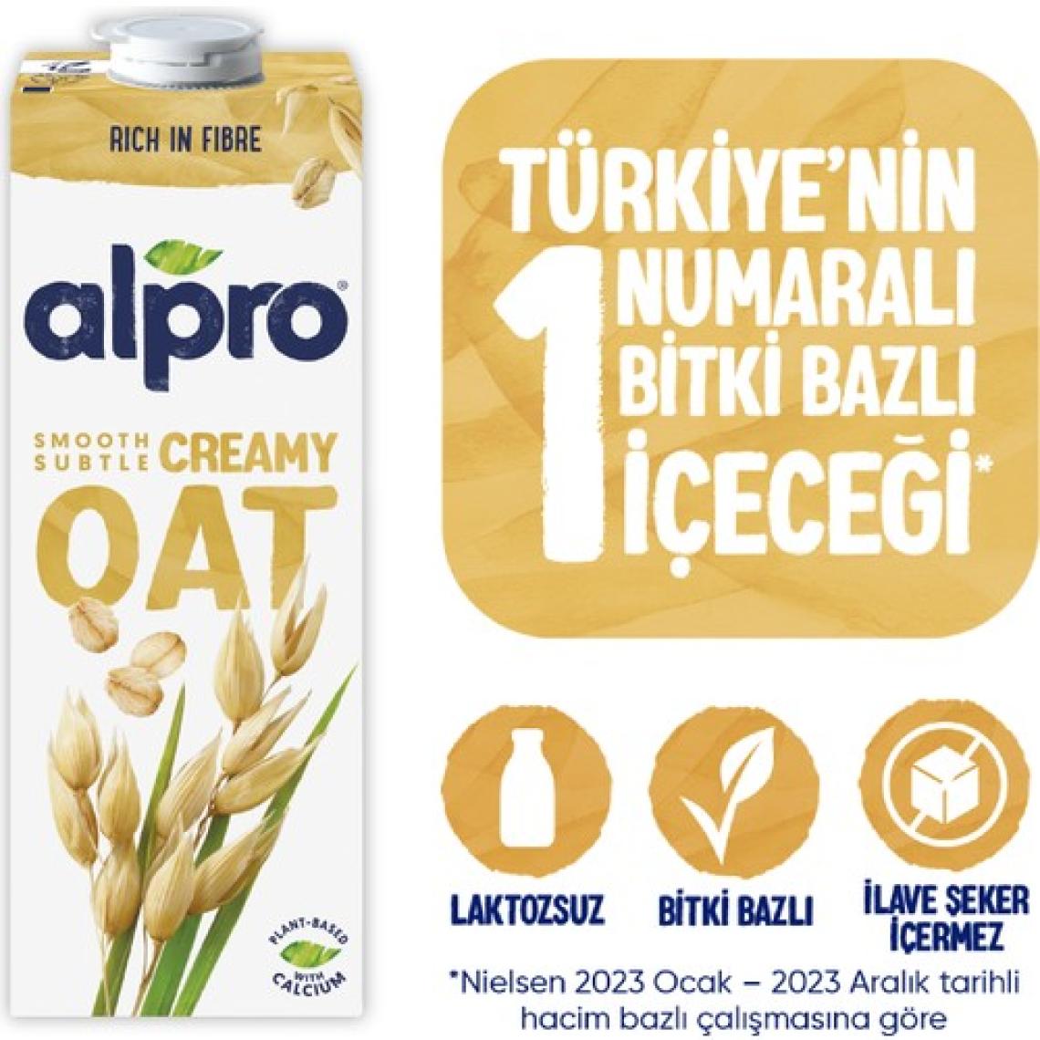 Alpro Yulaf Sütü 1 L Vegan Laktozsuz Bitkisel Bazlı