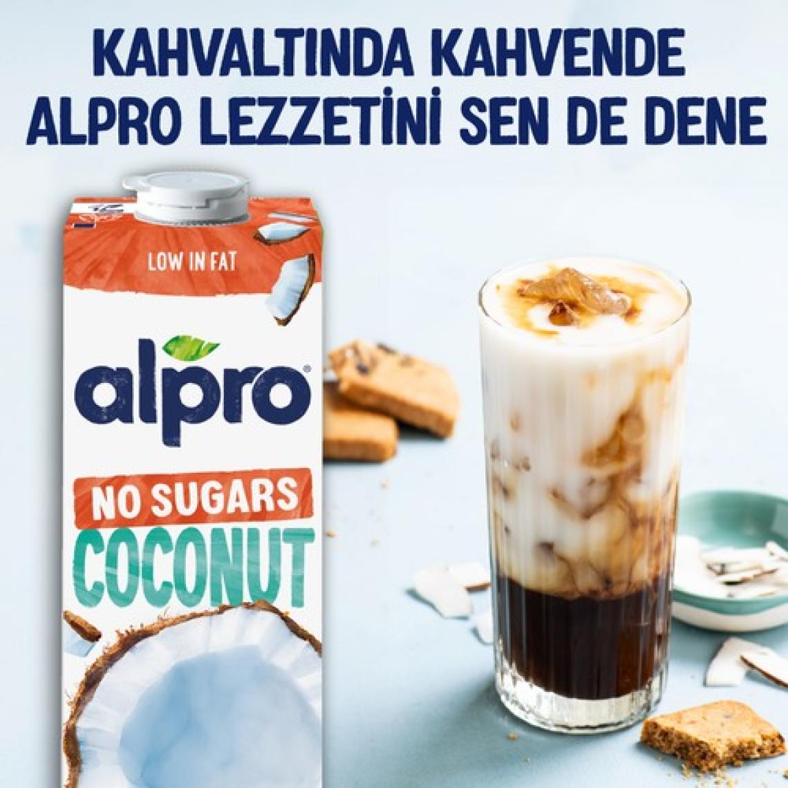 Alpro Şekersiz Hindistan Cevizi Sütü 1 L Vegan Laktozsuz Bitkisel Bazlı