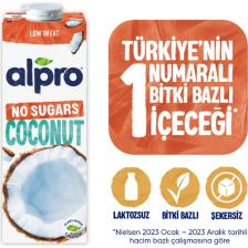 Alpro Şekersiz Hindistan Cevizi Sütü 1 L Vegan Laktozsuz Bitkisel Bazlı