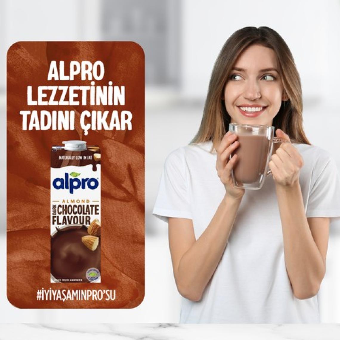 Alpro Bitter Çikolata Badem Sütü 1 L Vegan Laktozsuz Bitkisel Bazlı