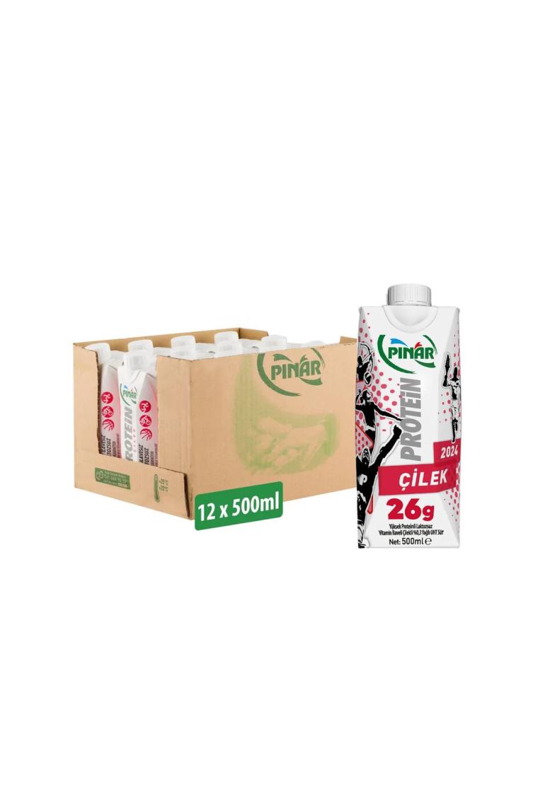 Çilekli Protein Süt 500 ml X 12 Adet