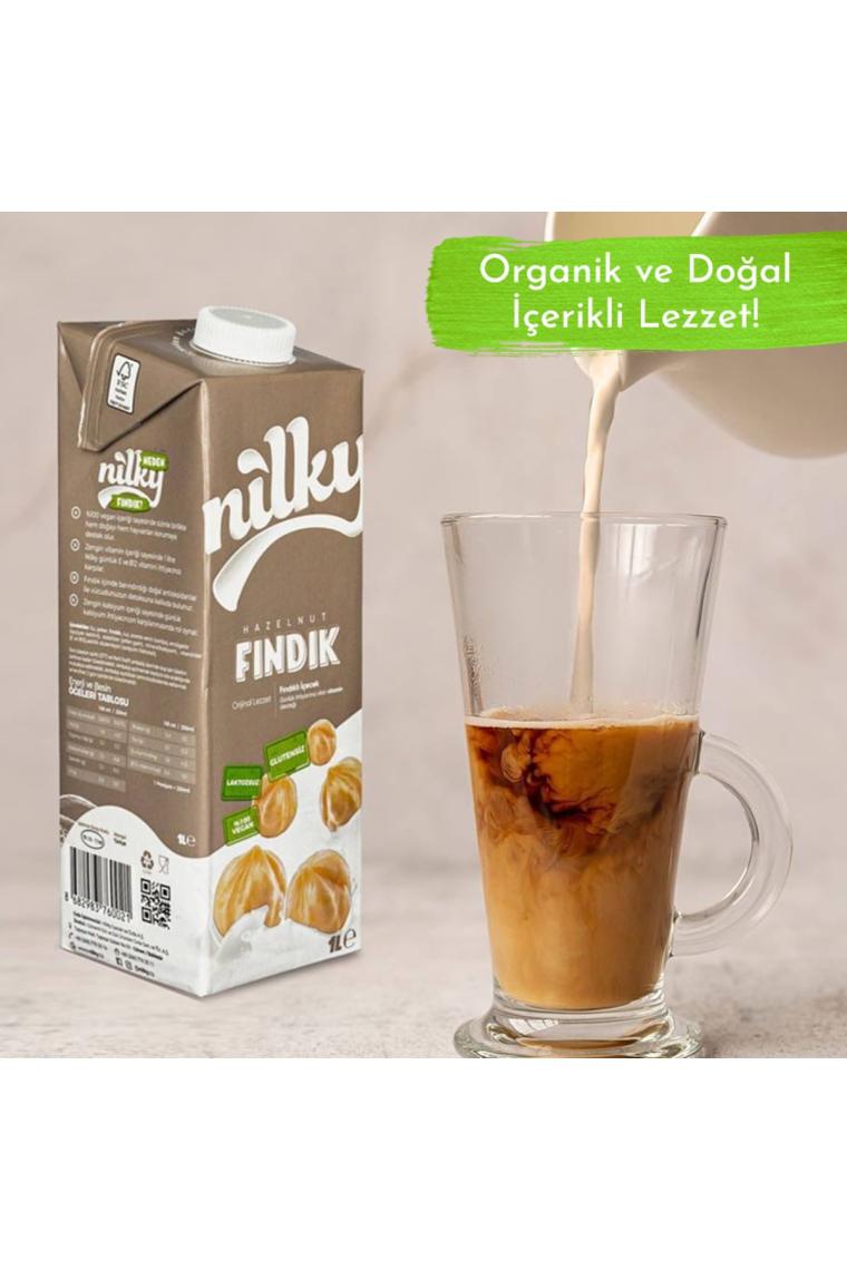 Fındık Sütü Glütensiz Bitkisel Bazlı Laktosuz Vegan 1 Lt