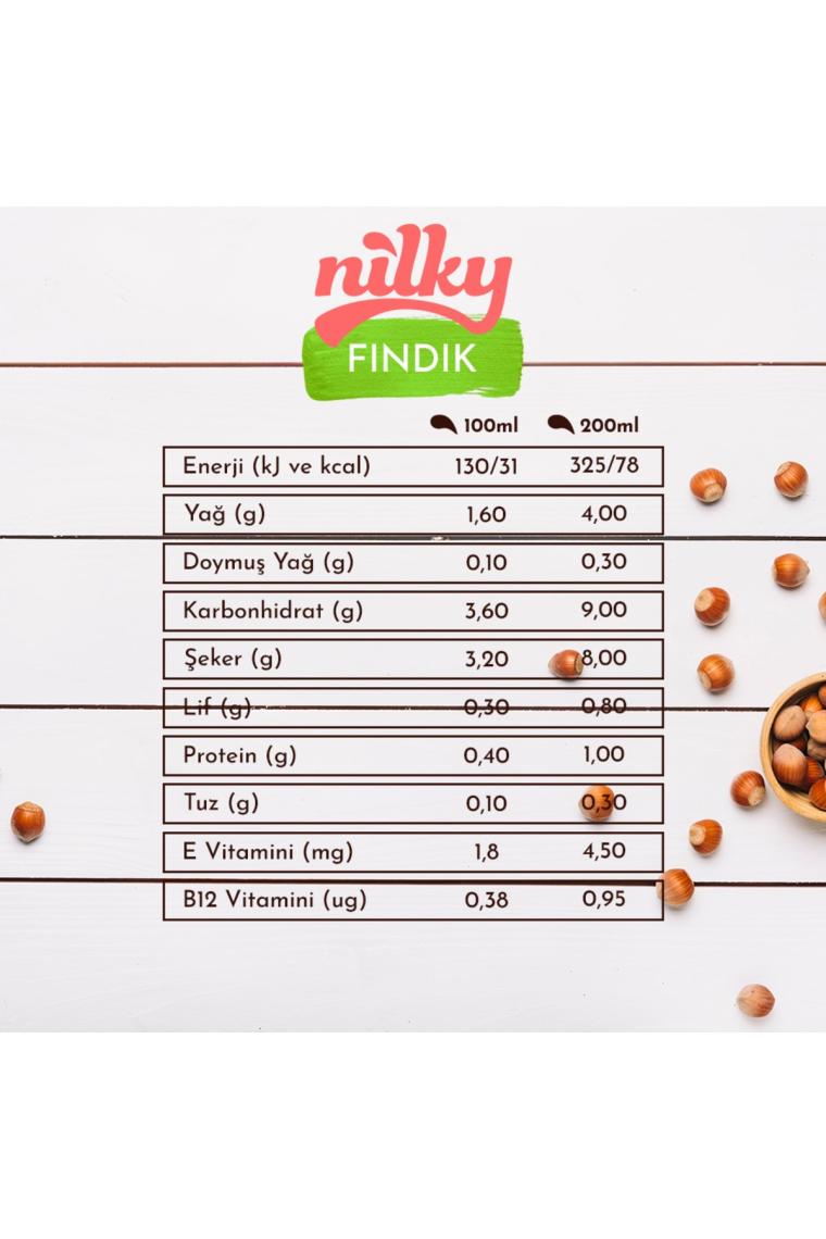 Fındık Sütü Glütensiz Bitkisel Bazlı Laktosuz Vegan 1 Lt