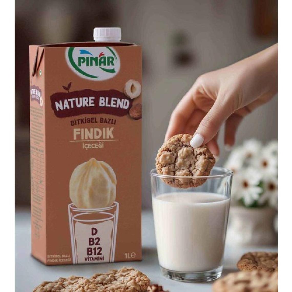 Pınar Nature Blend Bitkisel Bazlı Fındık Içeceği 1 L Vegan Laktozsuz x 4 Adet