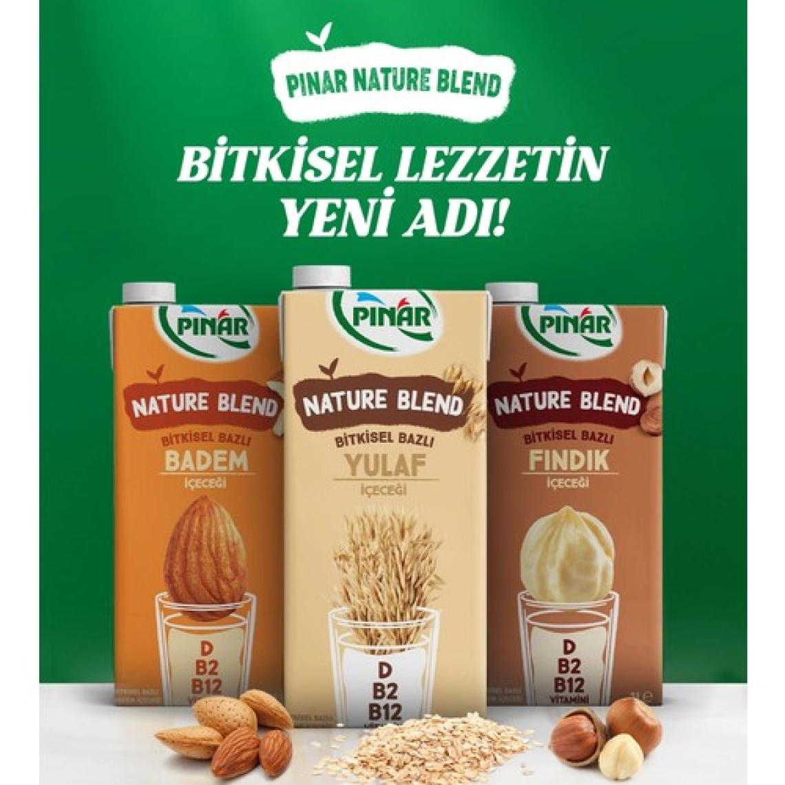 Pınar Nature Blend Bitkisel Bazlı Fındık Içeceği 1 L Vegan Laktozsuz x 4 Adet