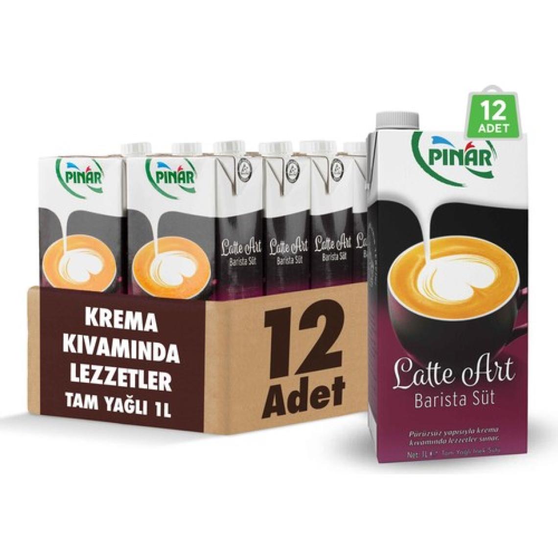 Pınar Latte Art Tam Yağlı Barista Süt 1 L x 12 adet