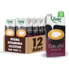 Pınar Latte Art Tam Yağlı Barista Süt 1 L x 12 adet
