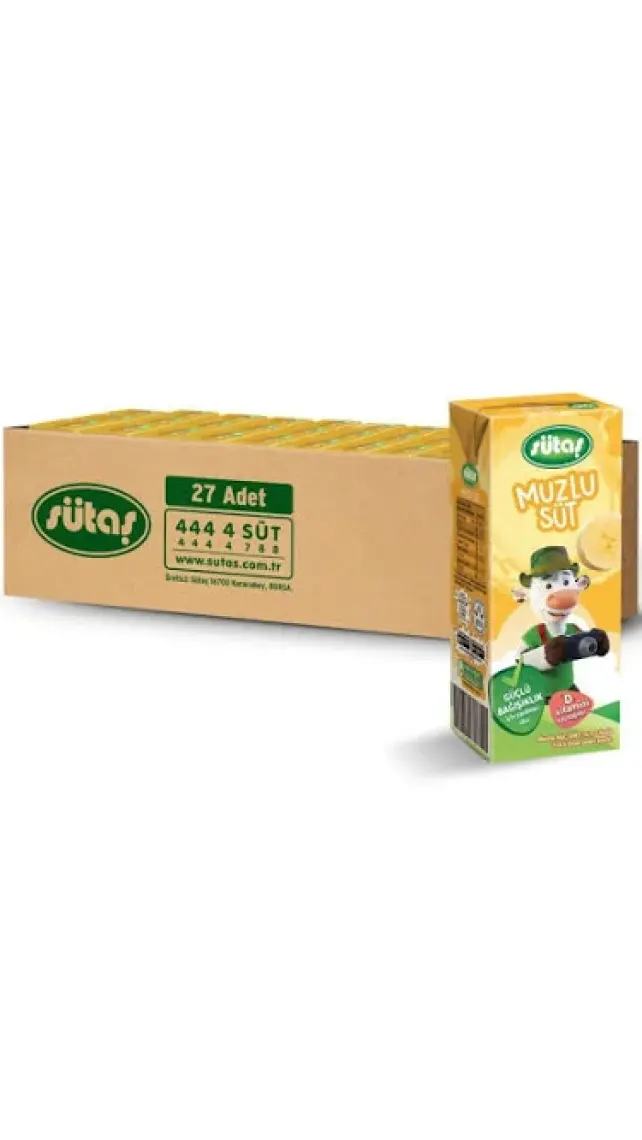 Sütaş Muzlu Süt 200 ml (27 Adet)