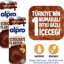 Alpro Bitter Çikolata Badem Sütü 2x1 L Vegan Laktozsuz Bitkisel Bazlı