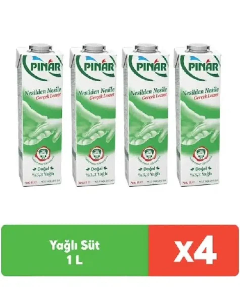 Pınar Tam Yağlı Süt 4x1 lt