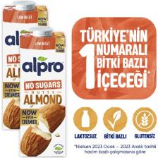 Alpro Şekersiz Badem Sütü 2x1 L - Vegan, Laktozsuz, Bitkisel İçecek, Belçika Menşeli, Kalsiyum ve D, B2, B12 Vitaminleri İçerir