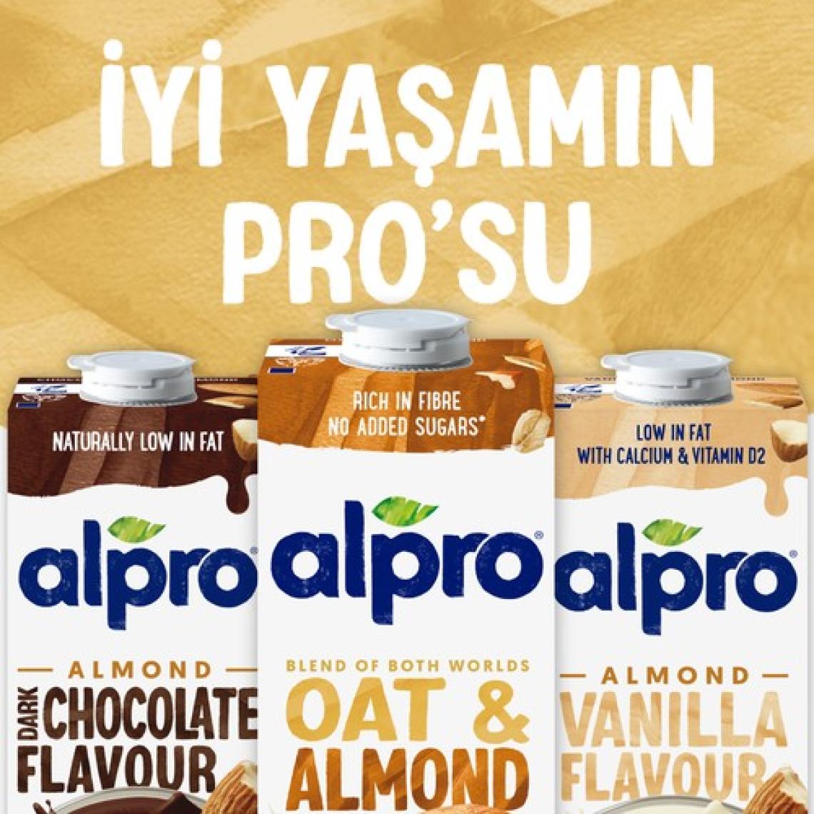 Alpro Yulaf Badem Sütü 1 L Vegan Laktozsuz Bitkisel Bazlı