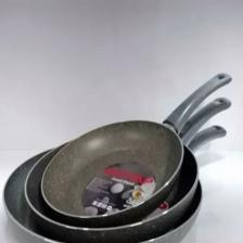 3 Lü Granit Tava Seti 24-26-28 Cm Gri Renk