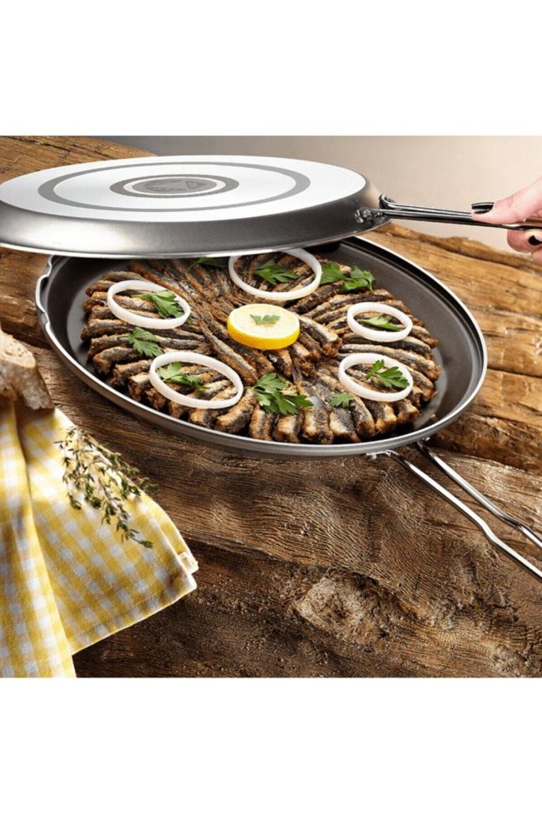 Besa 32 Cm Çift Taraflı Ikiz Balık - Börek Tavası