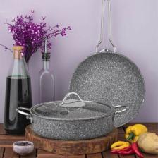 Ultra Classic 3 Parça Granit Tencere & Tava Seti Gri