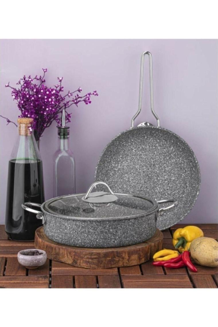 Ultra Classic 3 Parça Granit Tencere & Tava Seti Gri