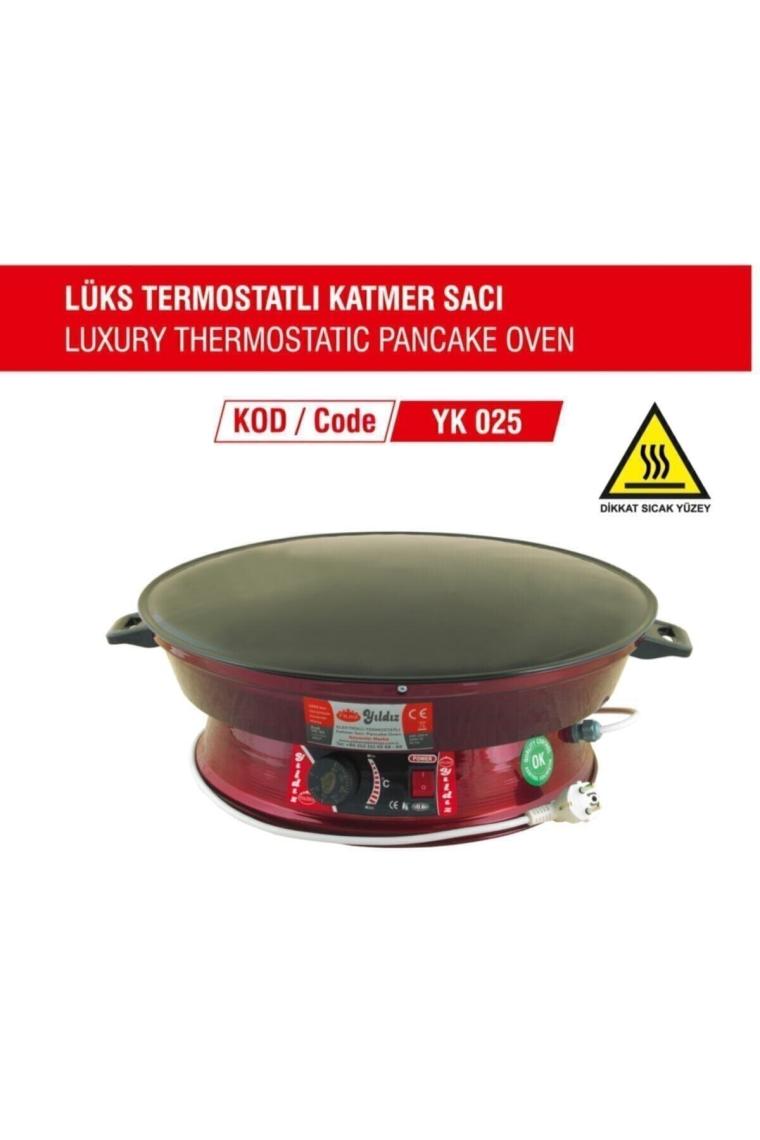 J-181 Yk-25 2000w Elektrikli Lüks Termostatlı 50 Cm Ekmek,gözleme,börek Ve Katmer Sacı