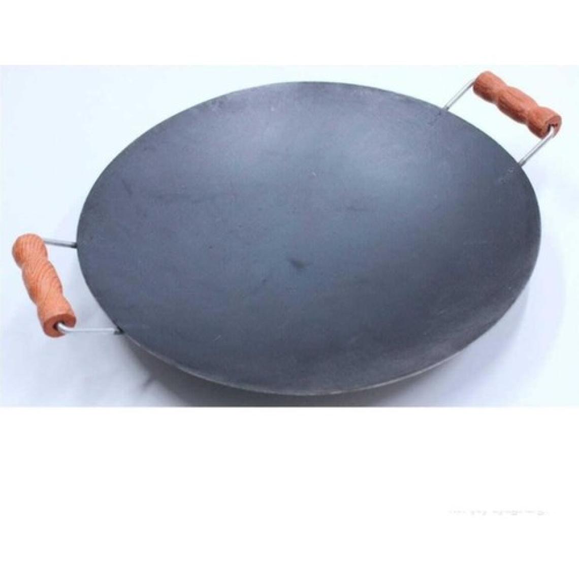 Otm Kavurma Sac 40 cm Çift Taraflı Saç Kavurma Gözleme Sacı Ahşap Kulp FR40