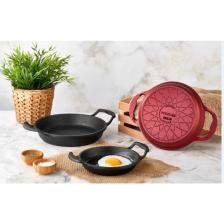 Polochef Iron Döküm Granit Ezme Sahan Yumurta Omlet Tavası 16CM