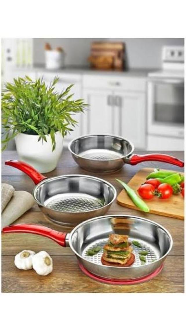 Gülsan Jasmin 3 Parça Çelik Tava Seti