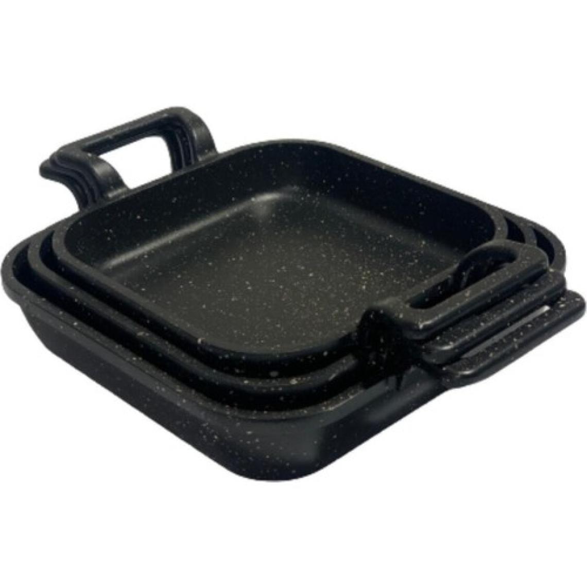 Apaydın Eda Döküm Granit Kaplama Kare Sahan 3'lü Set 18 cm -20 Cm-22 cm