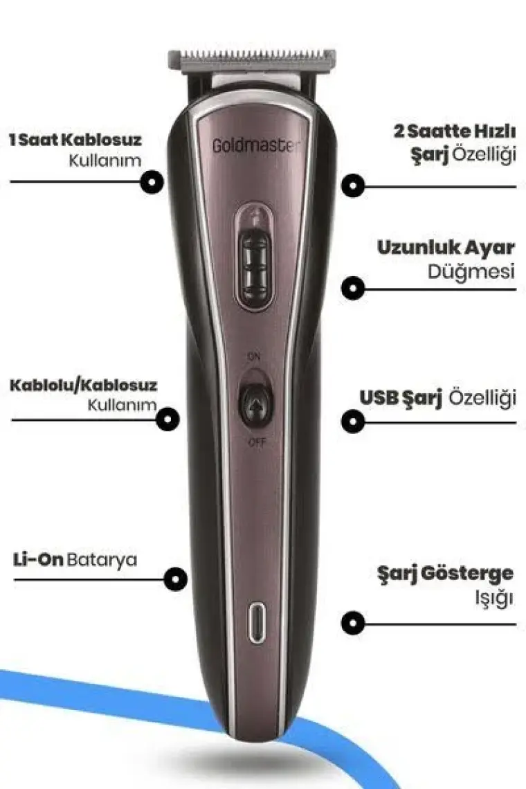 Power Kablolu Kablosuz Paslanmaz Çelik 11 In 1 Full Standlı Erkek Bakım Seti’