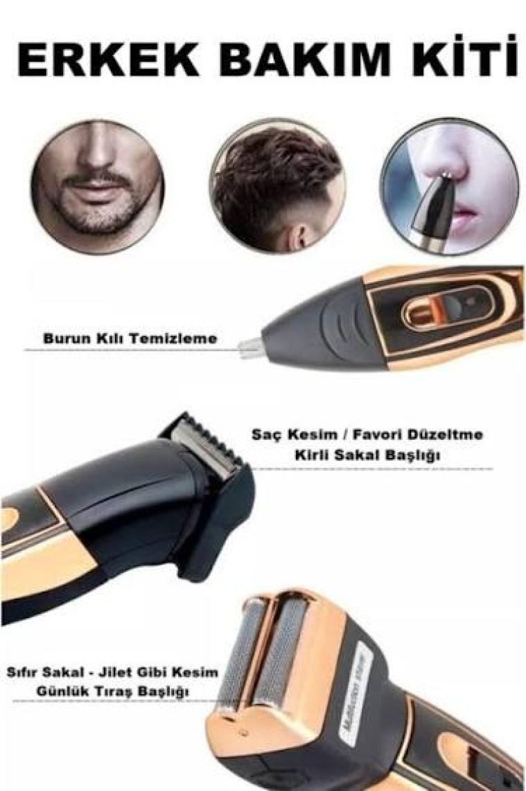 Ataşbey A3IN1 Profesyonel Traş Makinesi - Gold