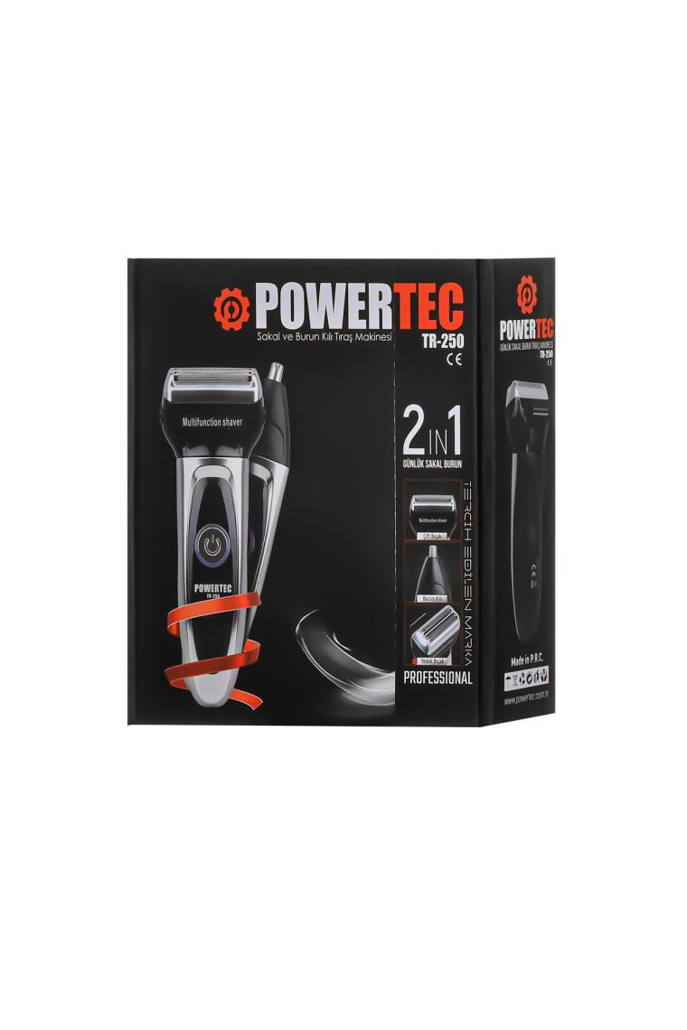 Powertec TR-2502IN1SIFIR Sakal+Tüy Alma Başlık+Sakal Çizme Bıçaklı Yedek Bıçaklı - USB Şarjlı Traş Makinesi (4886)