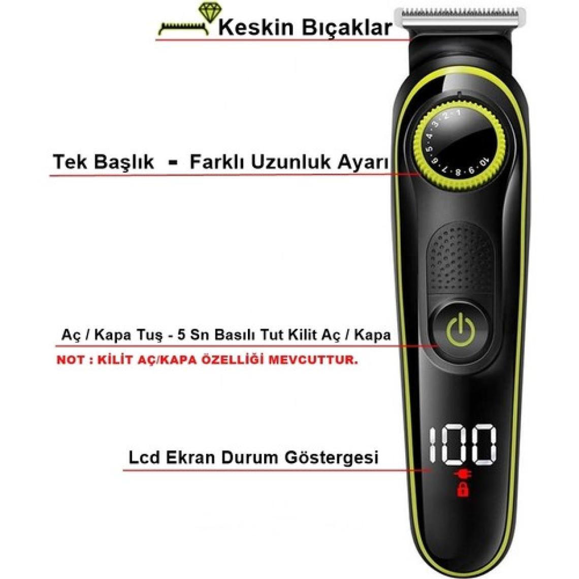 Yopigo YP 6171 Saç & Sakal Şekillendirici Tıraş Makinesi Erkek Bakım Seti 5 in 1 Ultimate