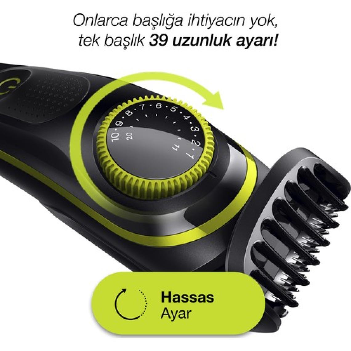 Braun BT 3241 Şarjlı Saç&Sakal Şekillendirici - Siyah/Yeşil + Gillette Fusion ProGlide