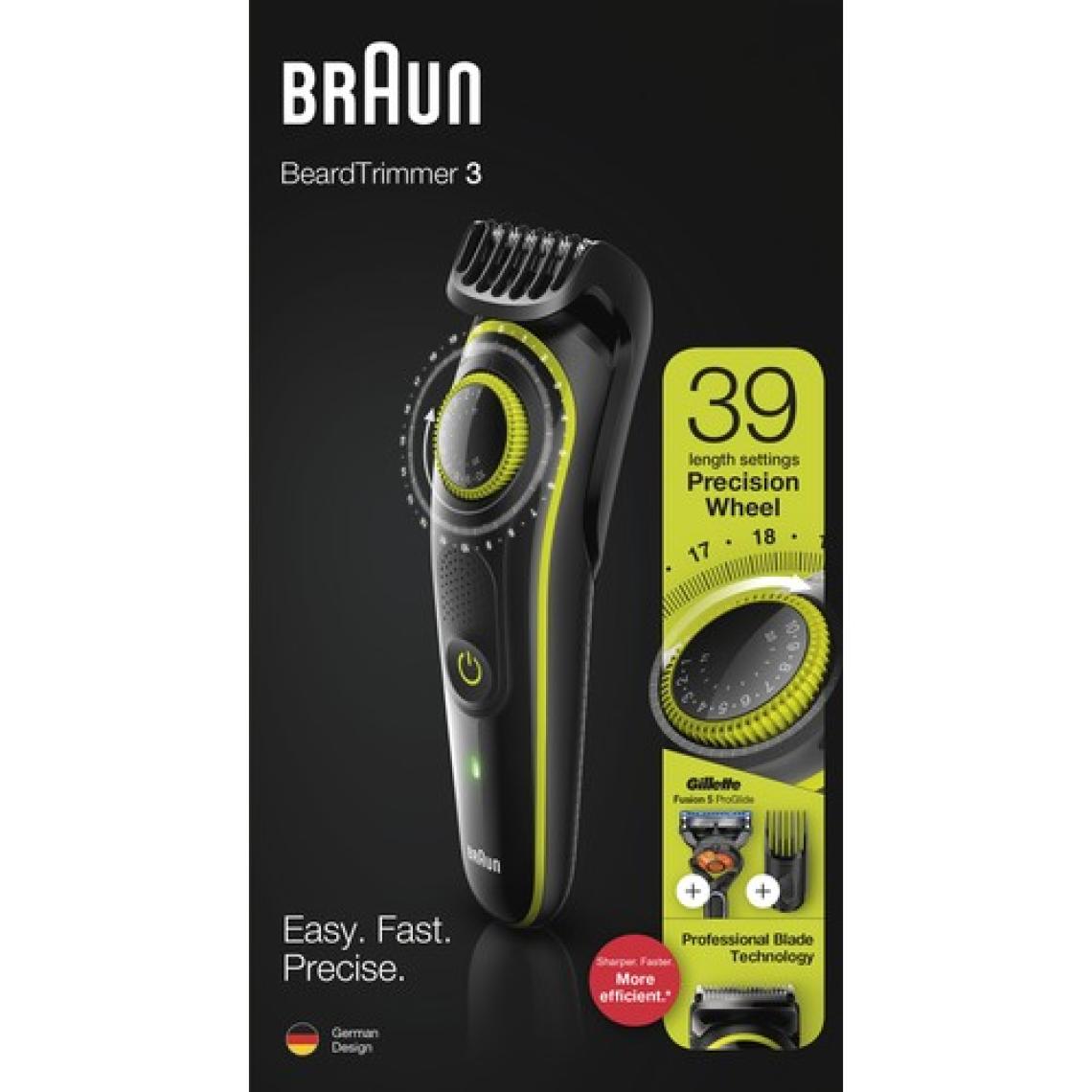 Braun BT 3241 Şarjlı Saç&Sakal Şekillendirici - Siyah/Yeşil + Gillette Fusion ProGlide
