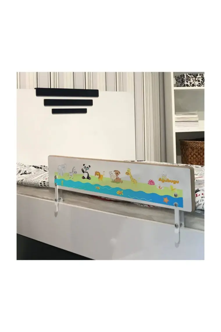 Agubugu Baby  Ahşap Yatak Bariyeri 90 x 30 cm Hayvan Desenli