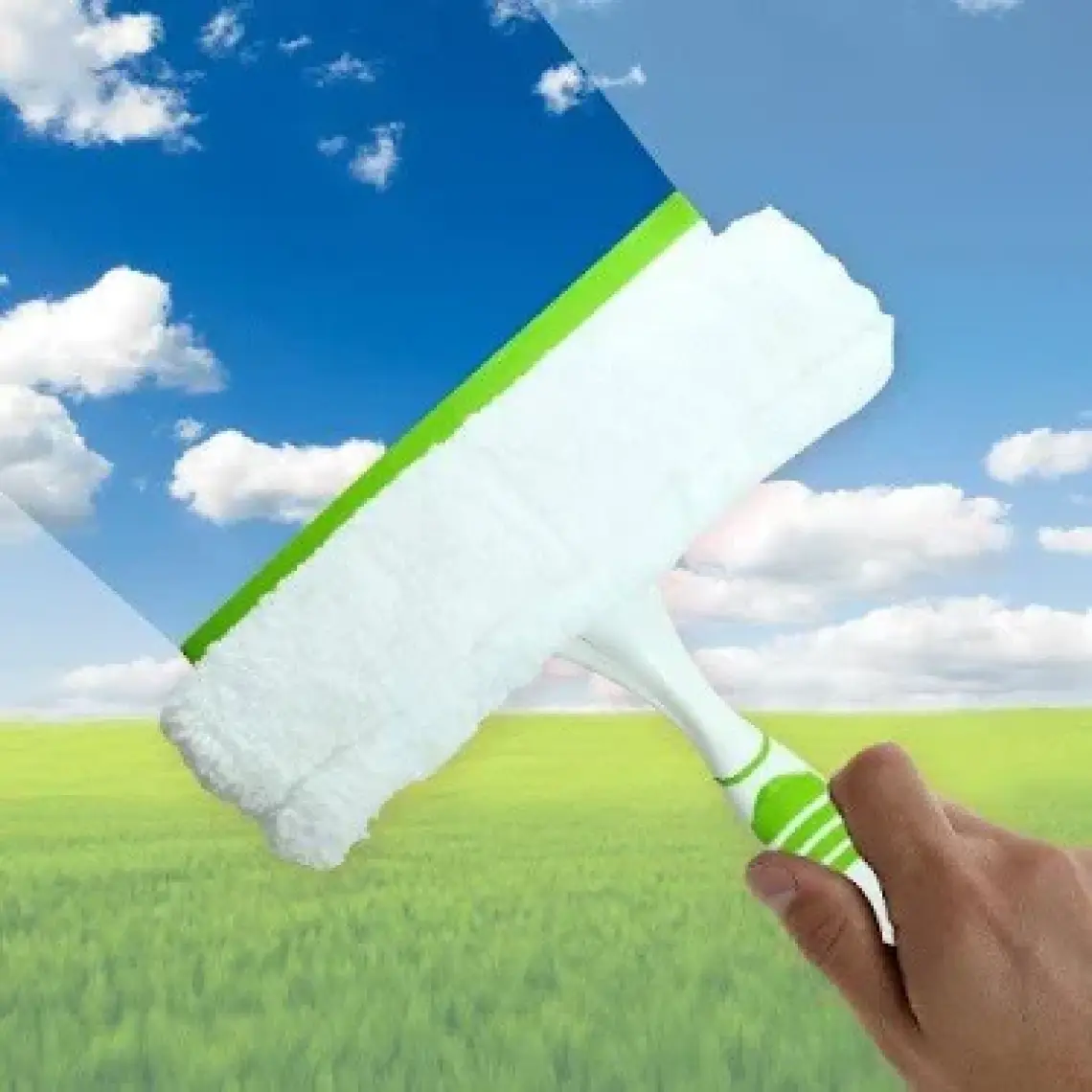 Ofüm Pratik Kolay Mikrofiber Peluşlu Camsil Cam Silme Aleti Aparatı