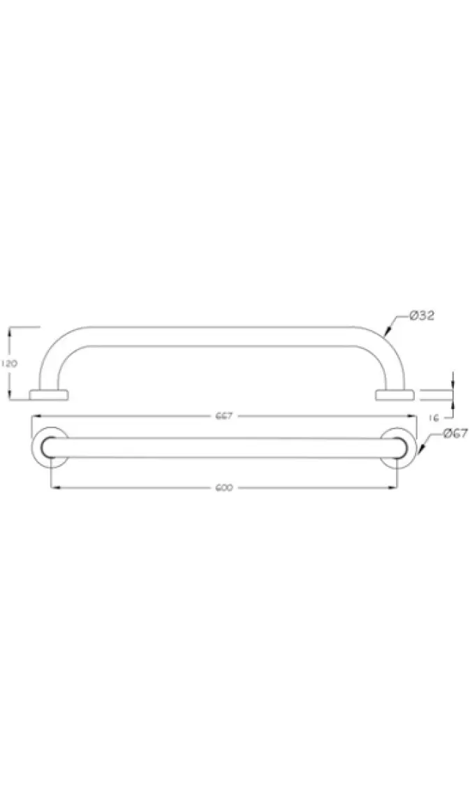 Paslanmaz 60 cm Tutunma Barı