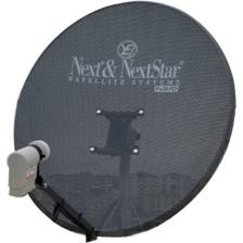 Next 80 cm Delikli 0,6 Mm. Gri Renk Ofset Çanak Anten + Lnb