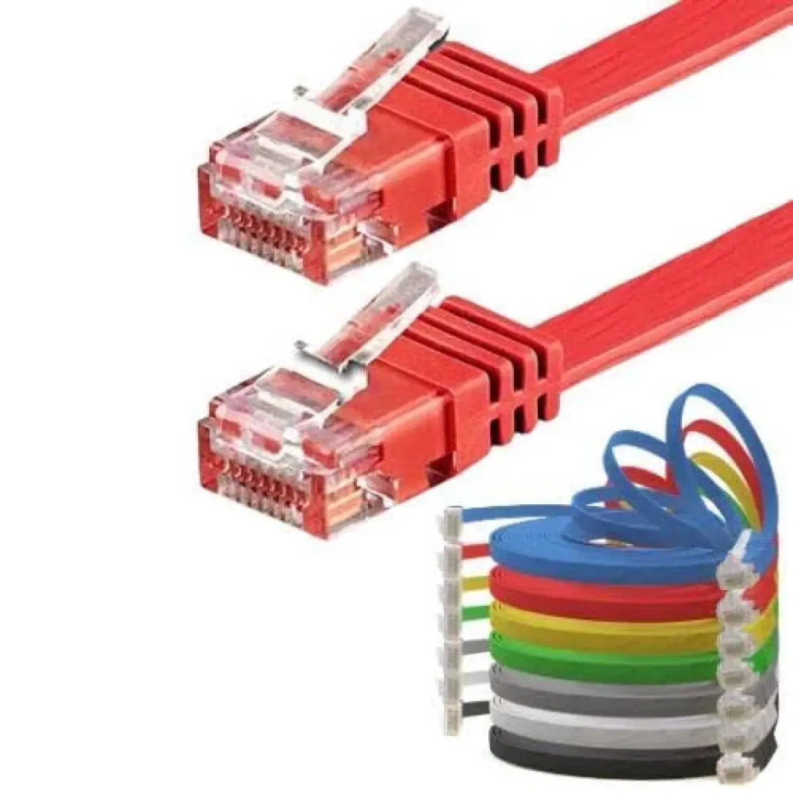 IRENIS CAT6 Yassı Ethernet (Network, LAN) Kablosu, Kırmızı, 1 metre