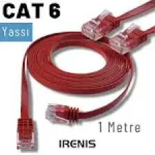 IRENIS CAT6 Yassı Ethernet (Network, LAN) Kablosu, Kırmızı, 1 metre