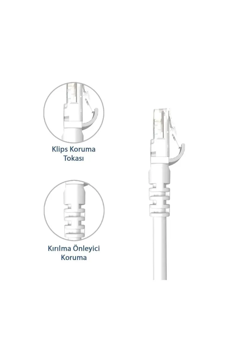 Derkab 25 Metre Cat6 Network-Ağ-Ethernet Kablosu Beyaz