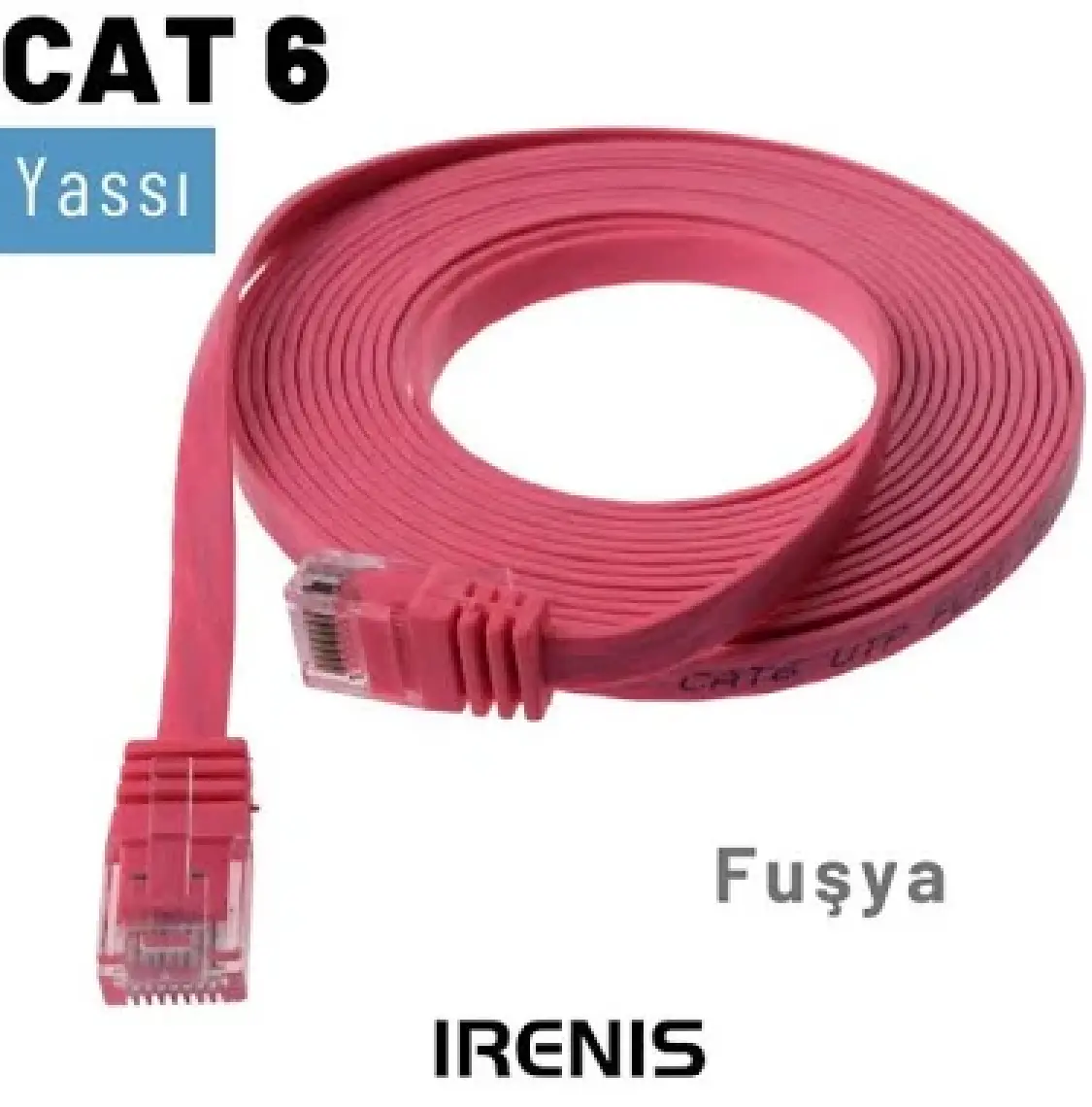 IRENIS CAT6 Yassı Ethernet (Network, LAN) Kablosu, Gri, 3 metre