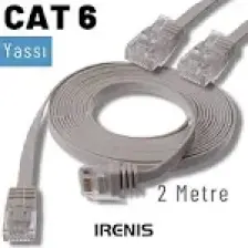 IRENIS CAT6 Yassı Ethernet (Network, LAN) Kablosu, Gri, 2 metre