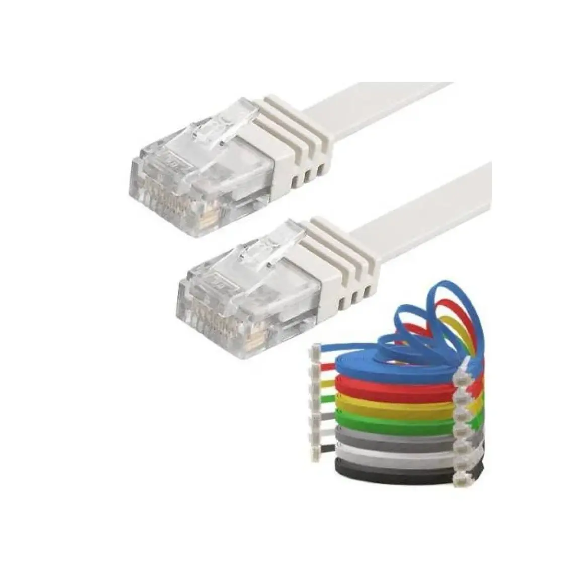 IRENIS CAT6 Yassı Ethernet (Network, LAN) Kablosu, Beyaz, 7.50 metre