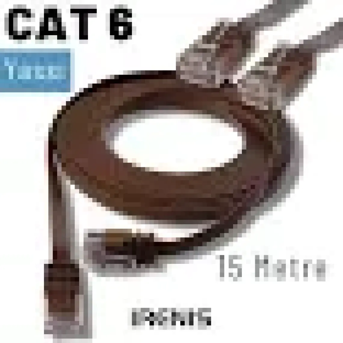 IRENIS CAT6 Yassı Ethernet (Network, LAN) Kablosu, Kahverengi, 15 metre